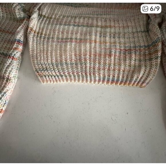 Blue Blush Womens Multicolor Knit Cropped Sweater M - Picture 6 of 9